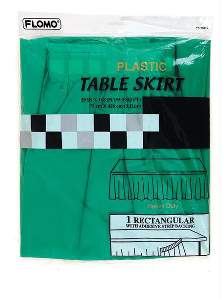 Plastic Table Skirt - Holiday Green, Rectangular, 29" X 168"
