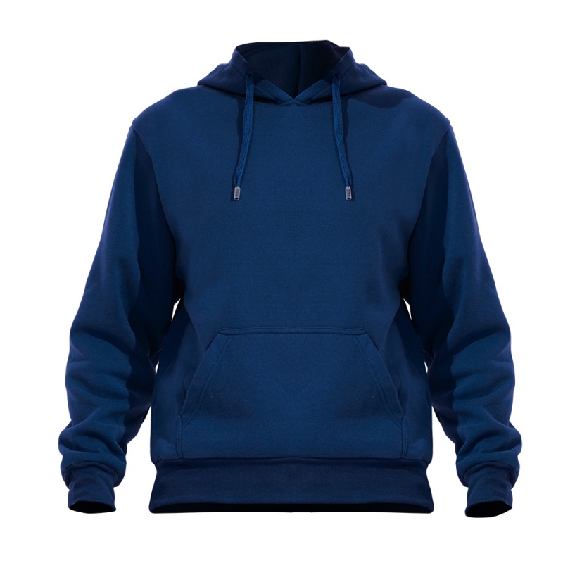 Men's Pullover Hoodies - S-3X, Denim Blue, Fleece