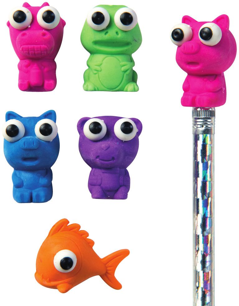Pencil Cap Erasers - 50 Count, "Here's Looking At You"