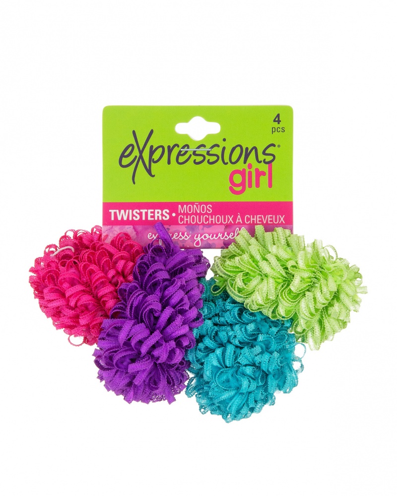 Bright Hair Twisters - 4 Pack, Assorted Colors, Fluffy