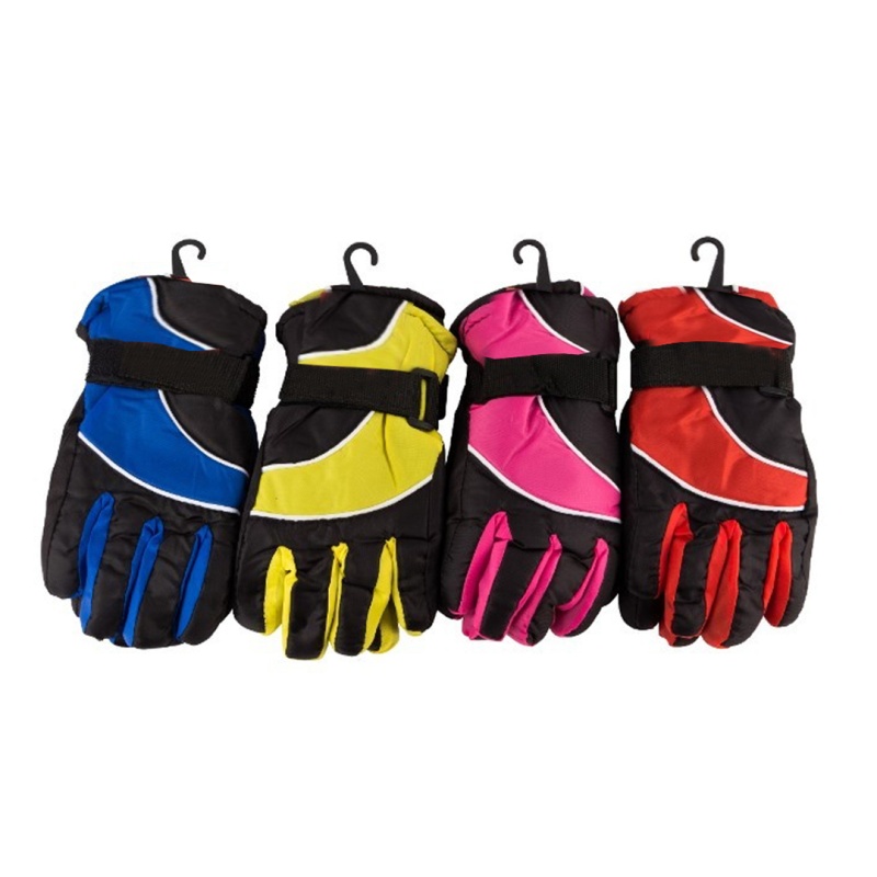 Kids' Ski Gloves - Adjustable, Assorted Colors