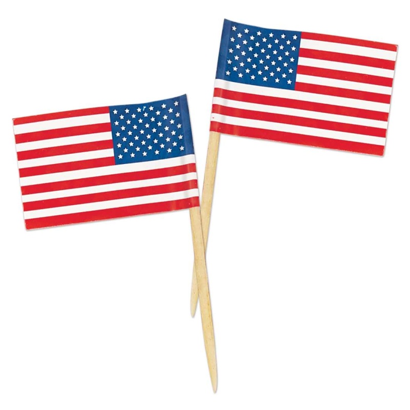 Us Flag Picks - 50 Pack, Stars Stripes