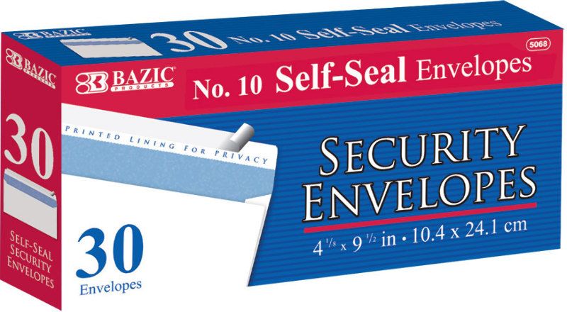 #10 Self-Seal Envelope - 30 Per Pack