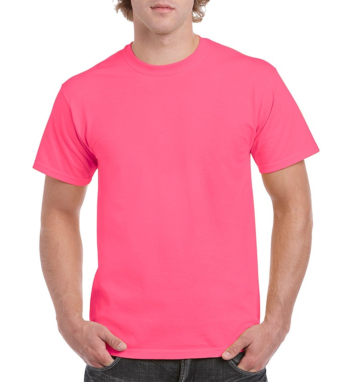Gildan Men's Short Sleeve T-Shirt - Safety Pink, Xl