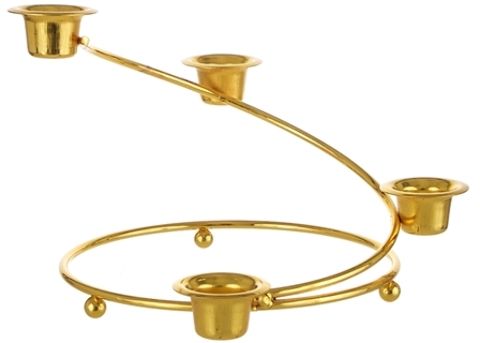 Staircase Taper Metal Candle Holder - Gold