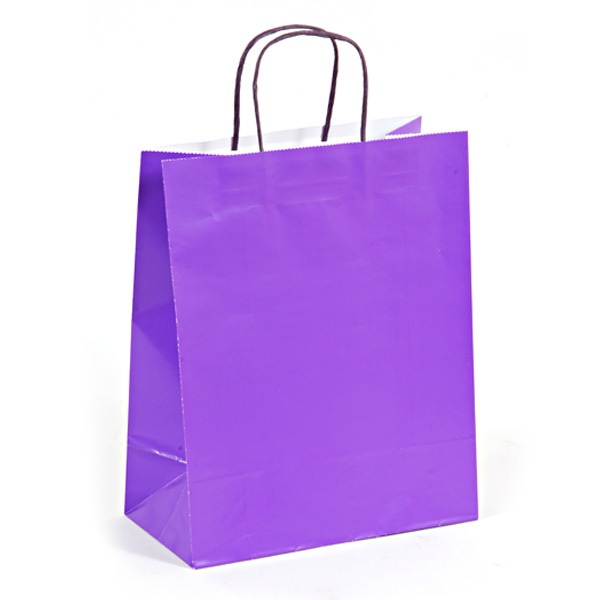 Large Gift Bags - Bright Purple, 10.5" X 13" X 5.5"
