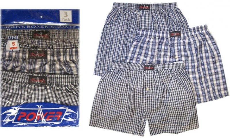 A-Power Men's Boxer Shorts - Plaid, Small, 3 Pack
