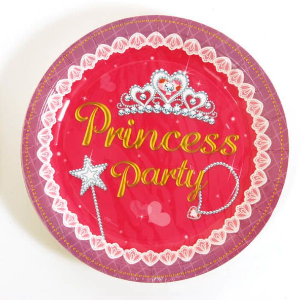 Princess Patterned Printed Plates (9" Round)