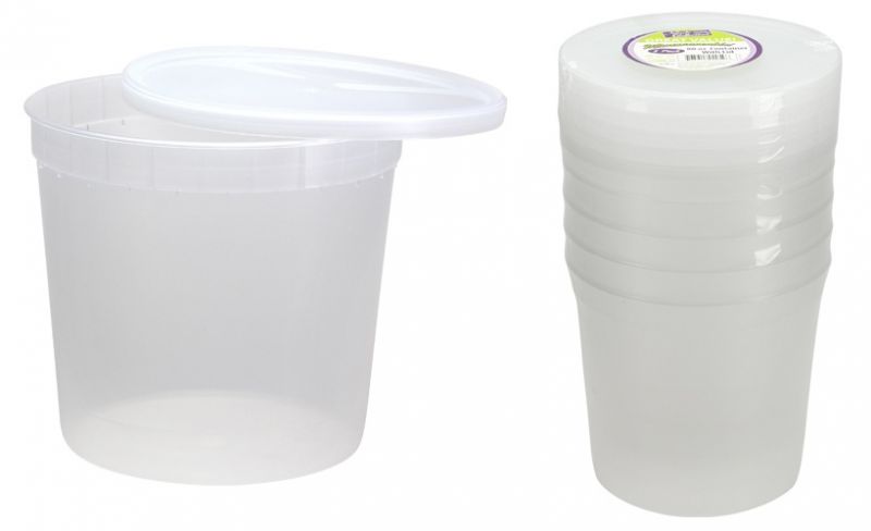 80 Oz. Plastic Deli Container With Lids - 5-Packs - Nicole Home Collection