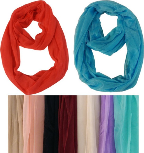 Light Weight Infinity Scarves Solid Bright