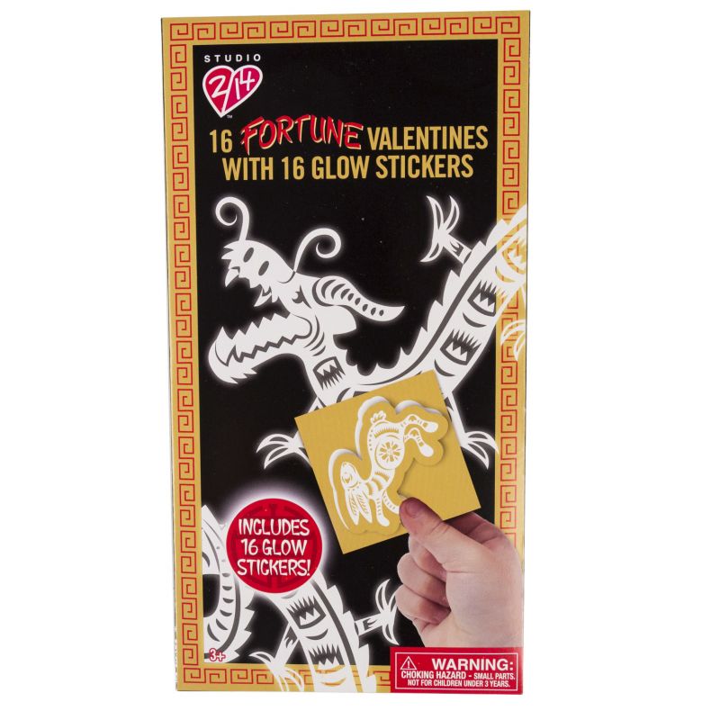 16 Count Good Fortune Valentine Cards With Stickers