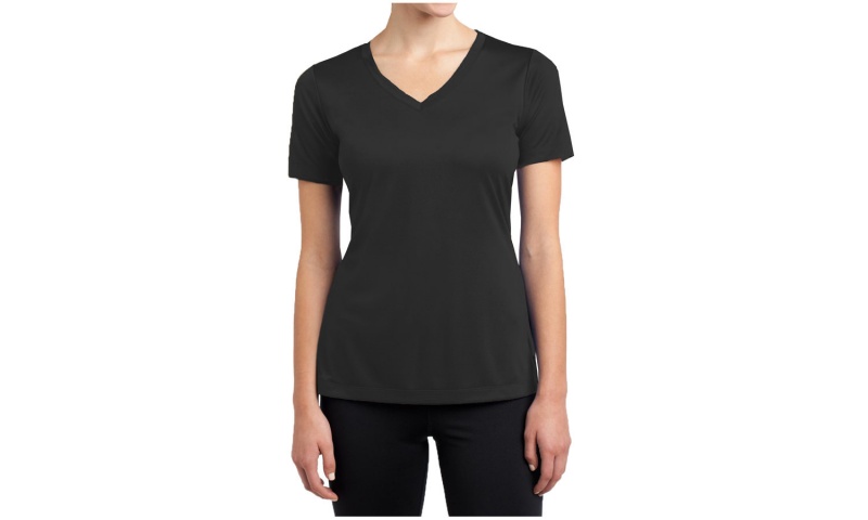 Women's Short Sleeve Cotton Stretch Fitted Tee - Black - Small