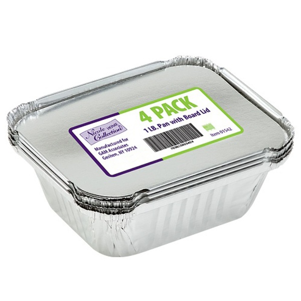 Aluminum 1 Lb. Pan With Board Lid 4-Packs - Nicole Home Collection