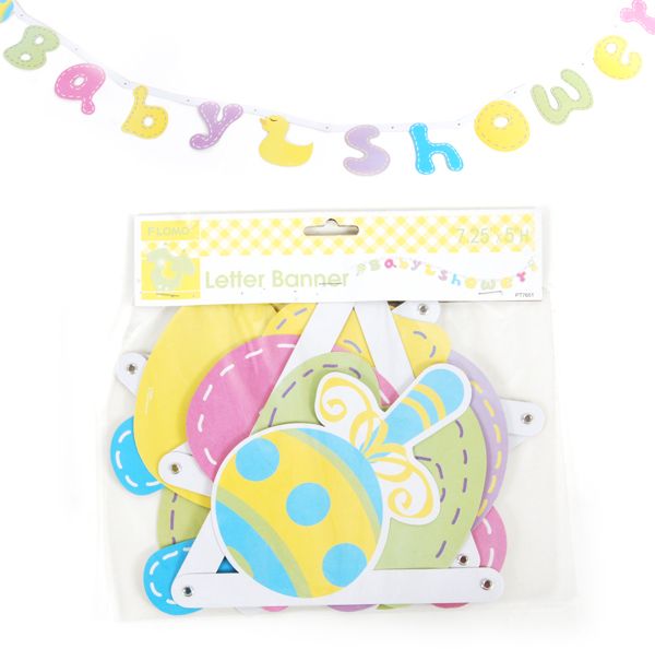 Baby Shower Yellow Jointed Letter Banner