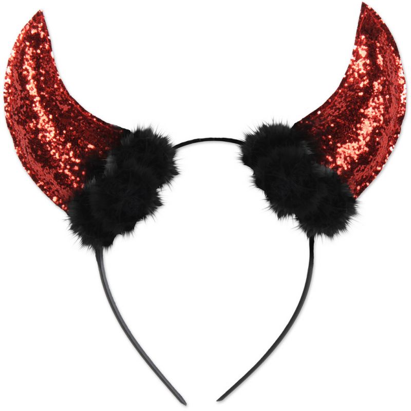 Glittered Devil Horns Headband