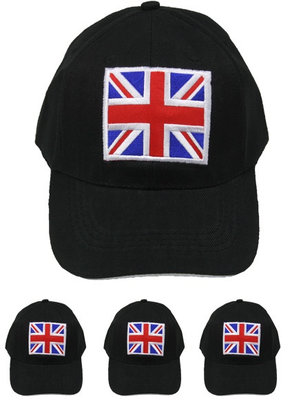 British Flag Adjustable Baseball Cap With Pre-Curved Visor