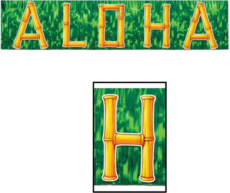 Metallic Aloha Fringe Banner