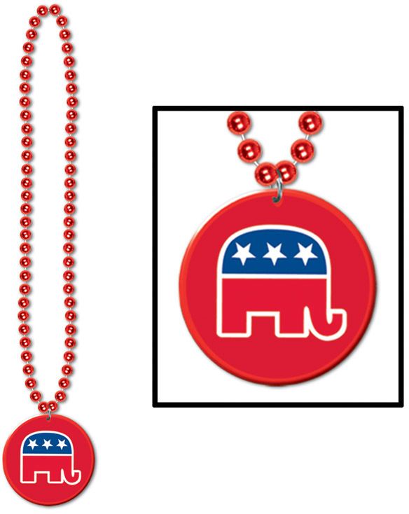 Beads With Republican Medallion