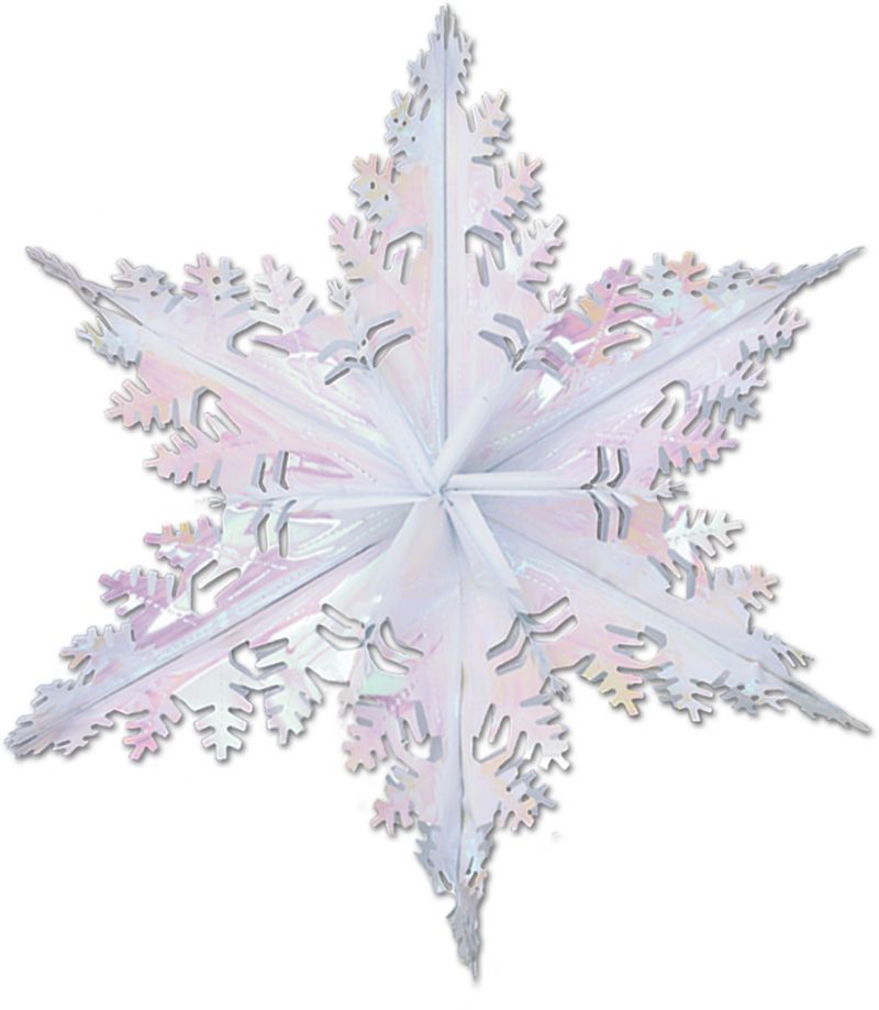 Winter Snowflake Decoration - Opalescent, Metallic, Hanging