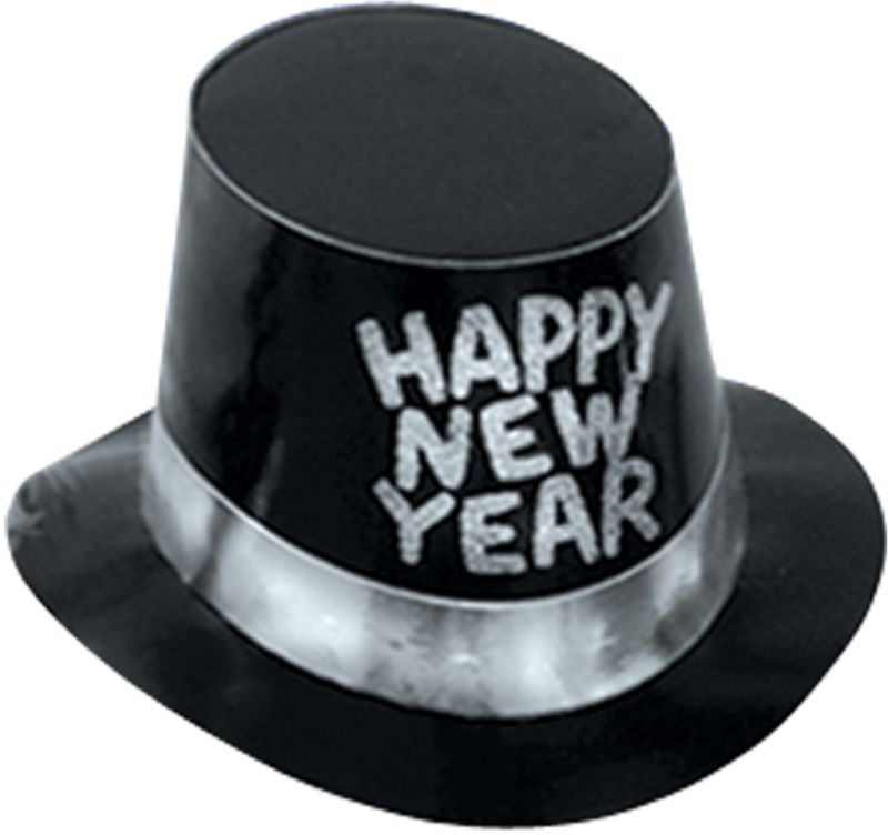 Black Hi-Hat With Glittered Hny - Silver Glitter Band