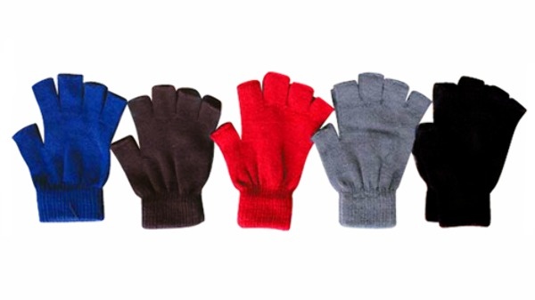 Fingerless Gloves - Assorted Colors, Acrylic, One Size