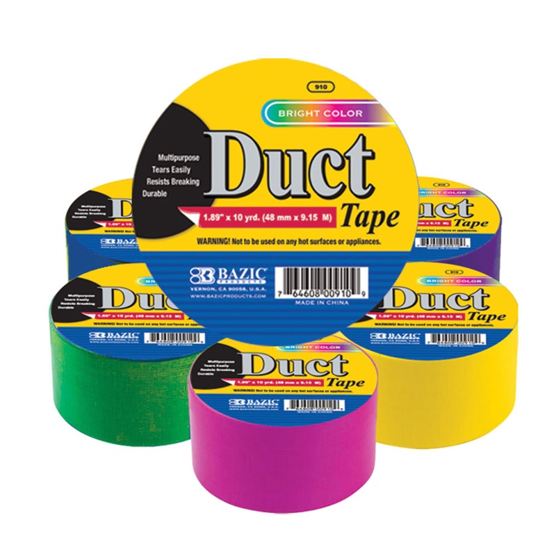 Duct Tape - Assorted Fluorescent Colored, 1.88" X 10 Yard