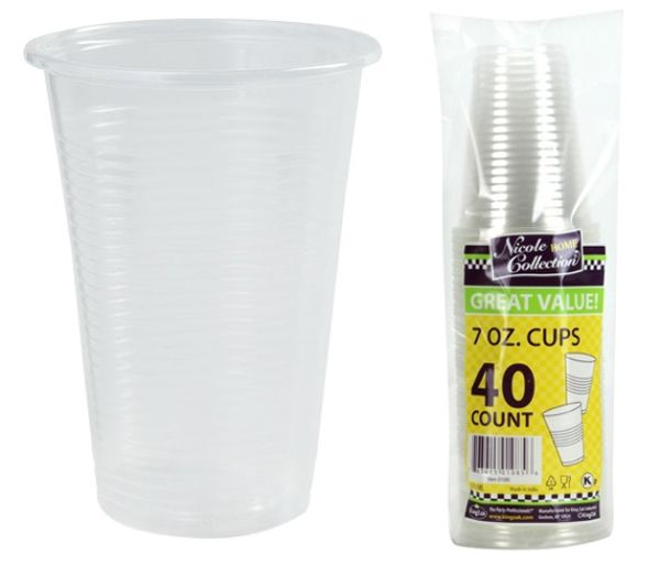 7 Oz. Soft Clear Cups 40-Packs - Nicole Home Collection