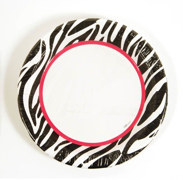 Zebra Printed Plates (9" Round)