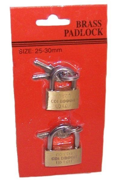 Brass Mini Padlocks - 2 Pack