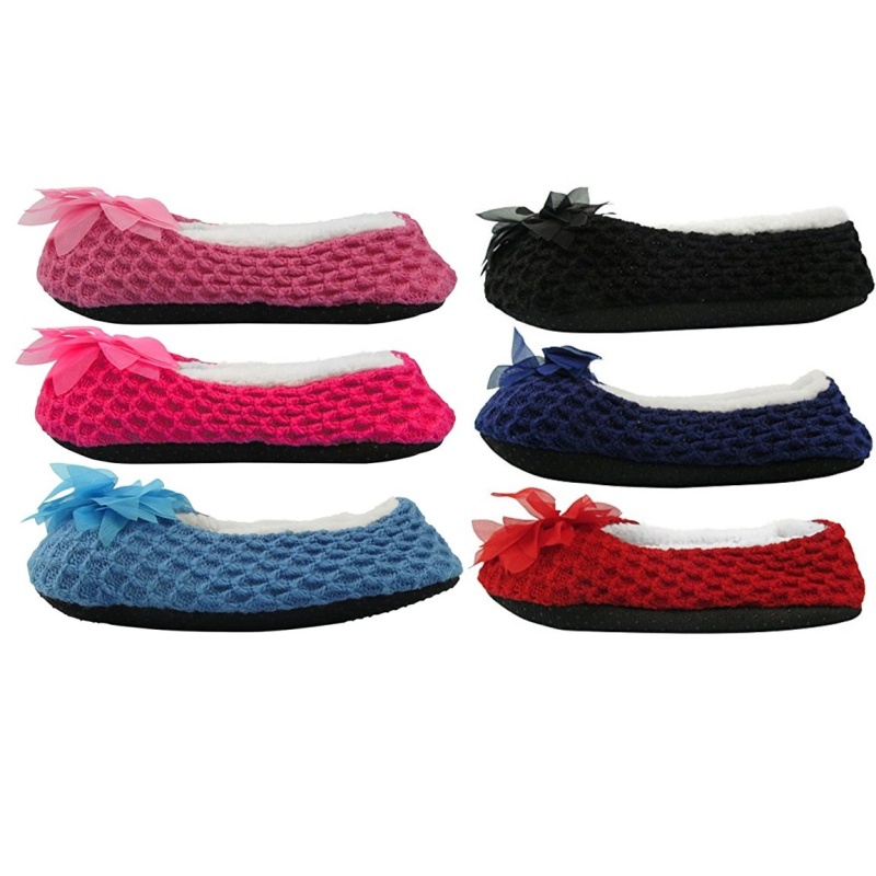 Women's Slipper Socks - Flower Design, Size 9-11