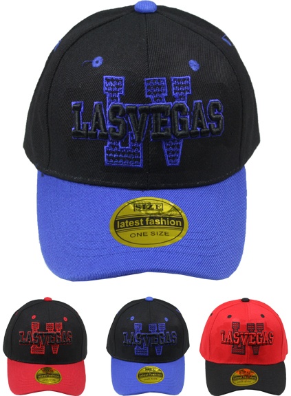 Las Vegas Baseball Caps - Assorted, 48 Count