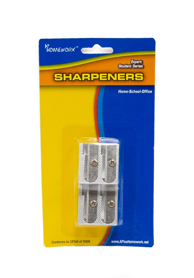 Pencil Sharpeners - Dual Blades, Standard Jumbo, 2 Pack