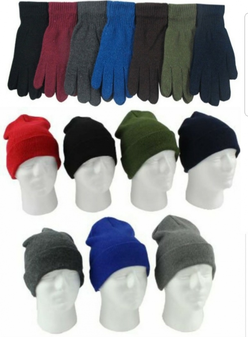 Adult Winter Hat Gloves Combos - Assorted Colors