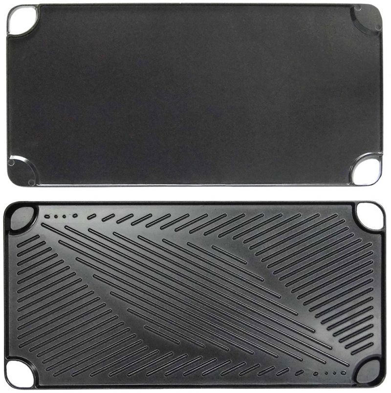 Black Aluminum Reversible Grill And Griddle Pan