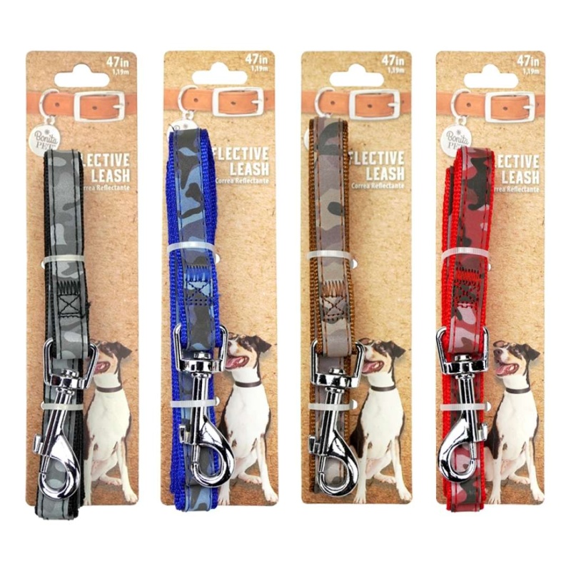 Dog Leash - Assorted Colors, Reflective, 47"