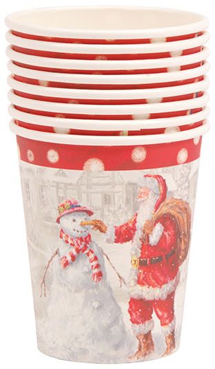 Santa And Snowman Printed Cups