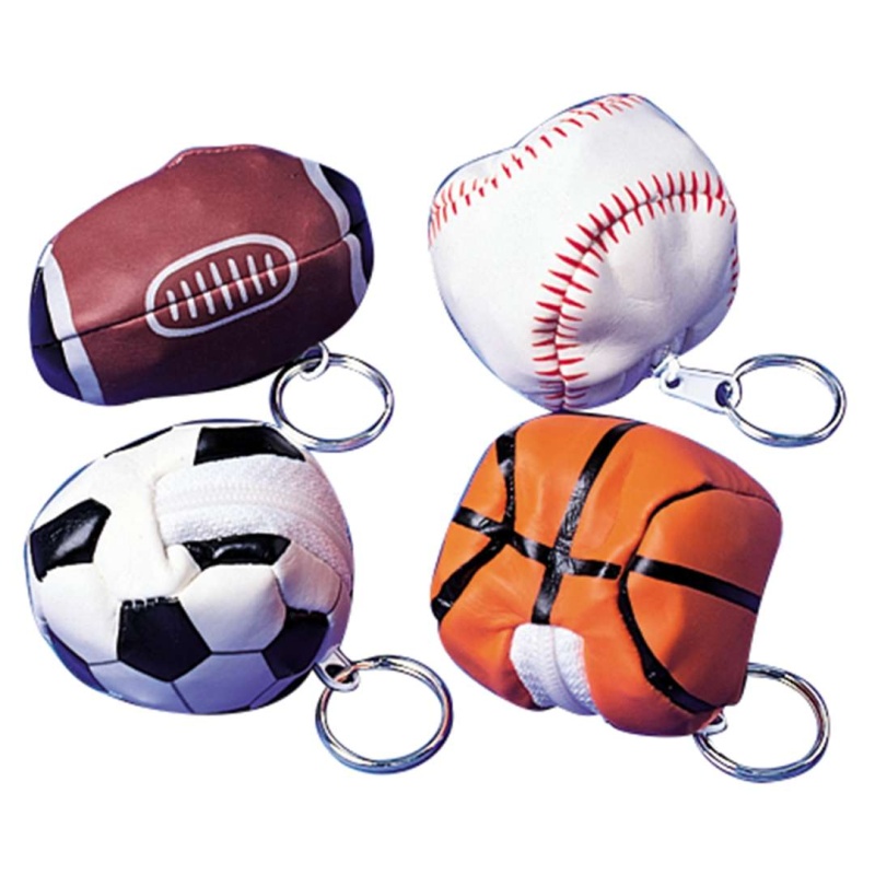Sports Ball Zippered Pouch Key Chains