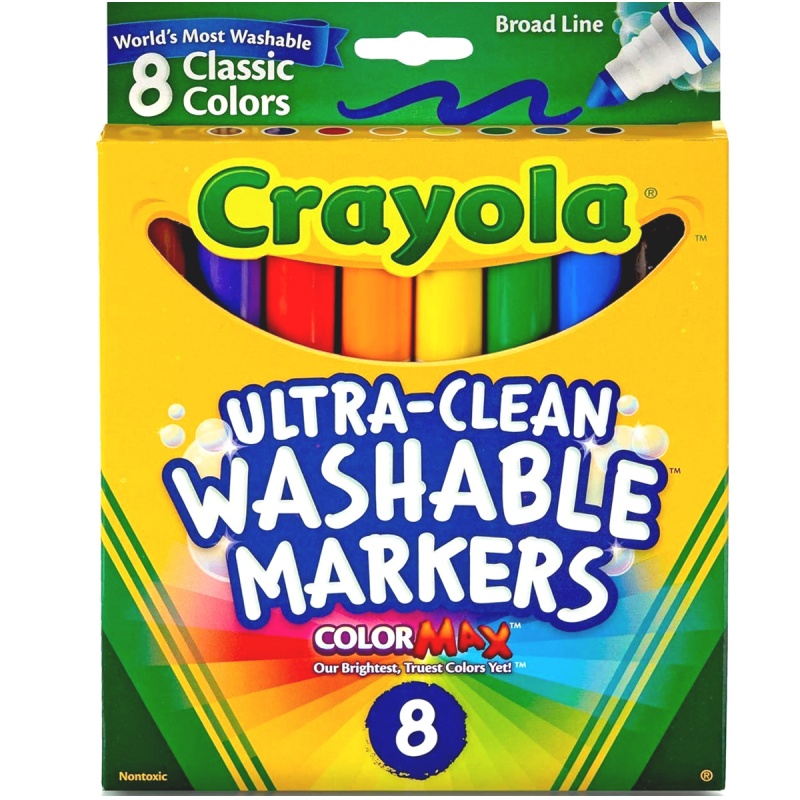 Crayola Ultra-Clean Washable Markers - Broad Tip, 8 Count