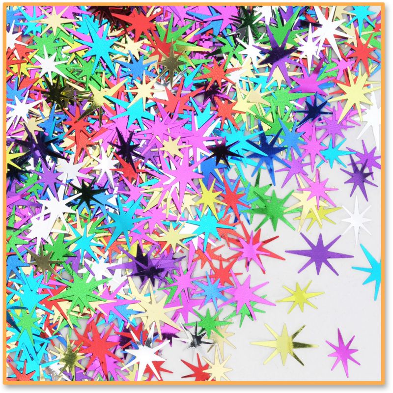 Multi-Color Starbursts Confetti - Metallic, Assorted Colors, 0.5 Oz