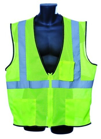 Class Ii Zipper Front Green Safety Vest 4Xl