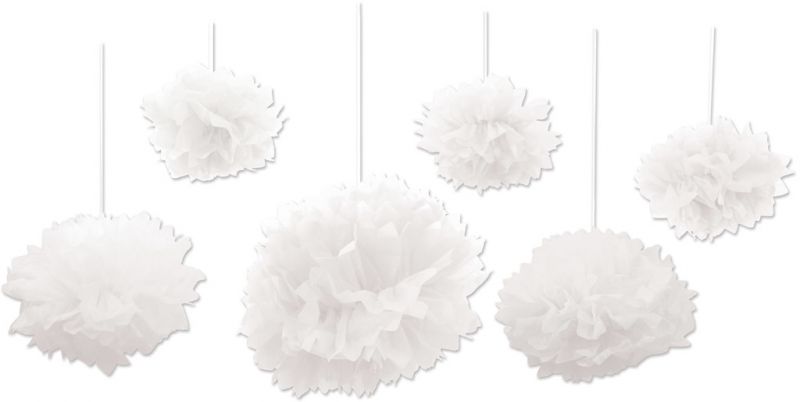 Tissue Fluff Balls - White