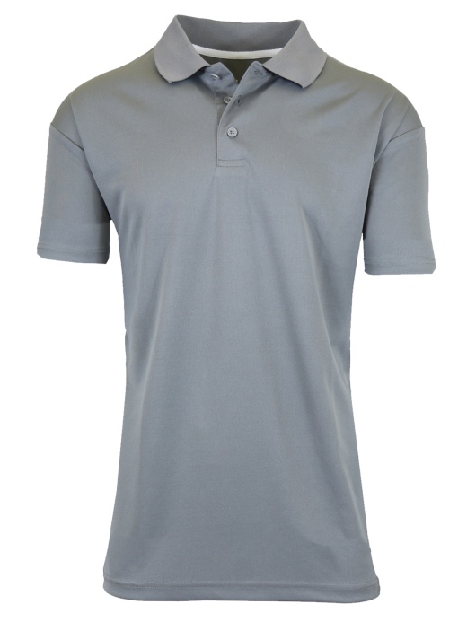 Men's Dry Fit Polo Shirts - Grey, Large, Moisture-Wicking