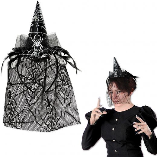 Halloween Witch Headbands with Spiders and Veil
