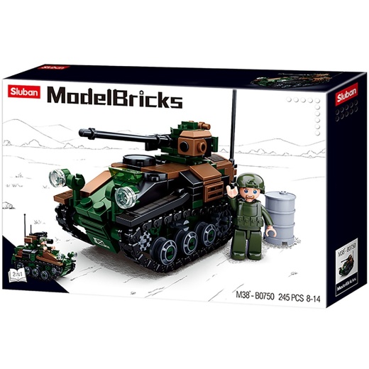 Army Tank Building Brick Kits - 245 Pieces, Ages 6+