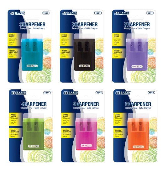 Pencil Sharpener with Dual Blades - Shavings Receptacle