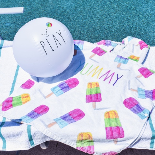 Hooded Towel Beach Ball Sets - Assorted Colors