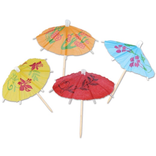 Parasol Umbrella Picks - Assorted, 4"