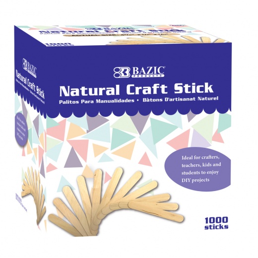 Natural Craft Sticks - 4.4" - 1000/Box