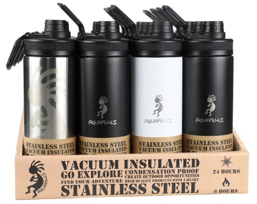 Stainless Steel Water Bottle With Spout - 18 Oz, Assorted Neutrals