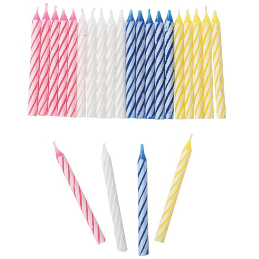 Birthday Candles - Assorted, 24 Pack